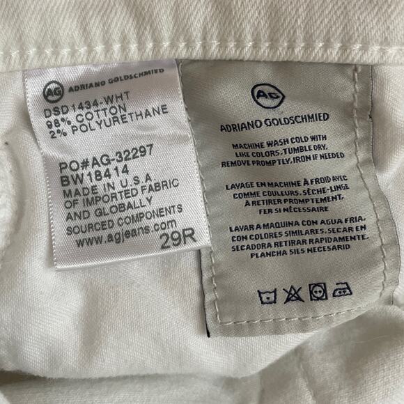 Adriano Goldschmied The Prima Jeans Mid Rise Cigarette Leg White Size 29 - Picture 10 of 11